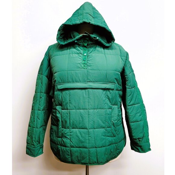 NEW Qulited Puffer Lightweight Pullover Hooded Green Coat XXL - Picture 5 of 12